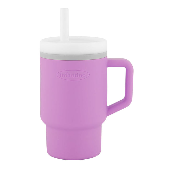 Silicone Sippy Cup – 9oz My 1st Tumbler, BPA-Free, Straw & Handle, Lilac