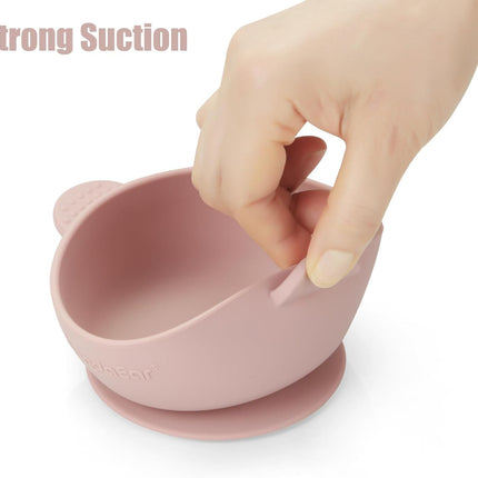 3-Pack Baby Bowls with Suction – BPA-Free Silicone, Stay-Put, Pink