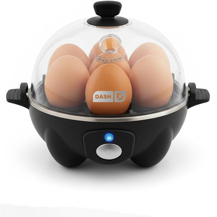 7-Egg Rapid Cooker – Boiler, Poacher & Steamer with Measuring Guide, Black