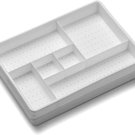 2-Pack 6-Compartment Drawer Organizers – Plastic Storage Trays for Gadgets