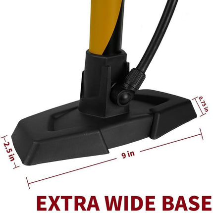 Bike Floor Pump 160 PSI, Durable Bicycle Pump with Reversible Presta & Schrader Valve