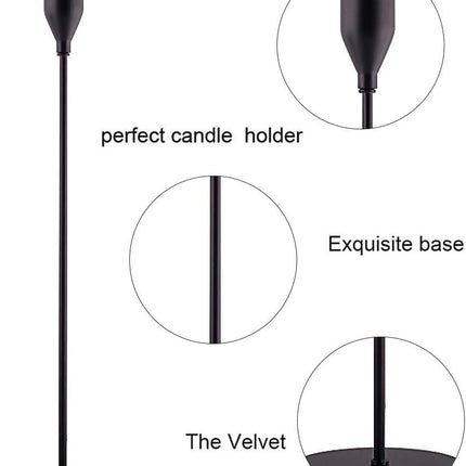 Matte Black Candle Holders Set of 3 – Taper & LED Candles, Metal Stand