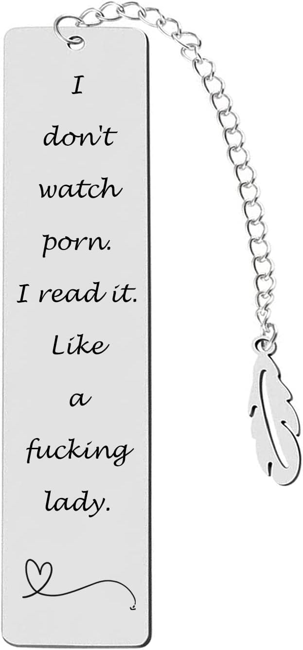 Funny Engraved Stainless Steel Leaf Bookmark Gift for Women, Teachers and Book Lovers