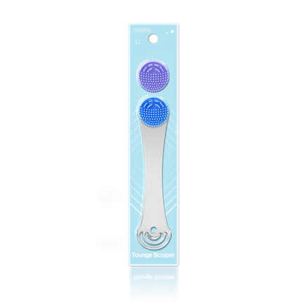 Tongue Scraper 3-Layer Stainless Steel Tongue Cleaner with Silicone Brush
