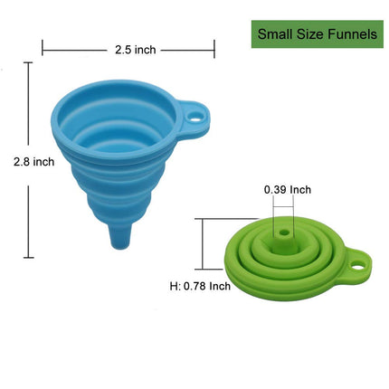 4-Pack Silicone Kitchen Funnels – Foldable, Collapsible, Small & Large