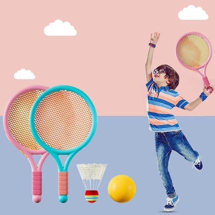 Kids Tennis Racket Set with 2 Lightweight 15-Inch Rackets, Ball and Badminton Toy