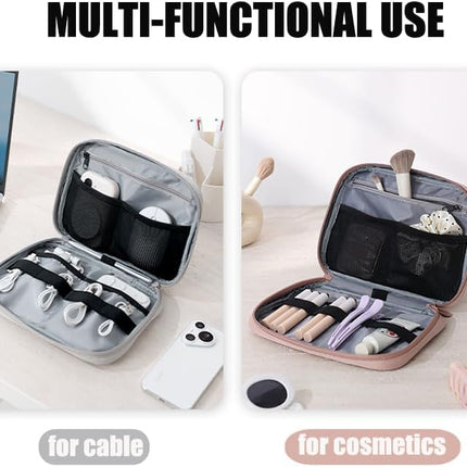 Travel Cord & Electronics Organizer Case for Women – Portable Cable Storage Bag
