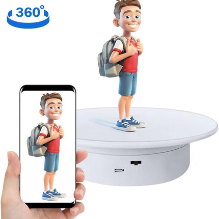 360° Electric Turntable Display – 7.87" Diameter Product Photography Stand