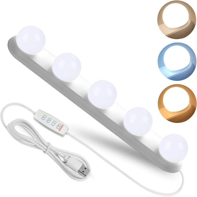 Portable LED Makeup Light – 3 Colors, Dimmable, Adjustable for Vanity Mirror