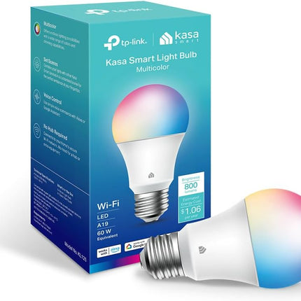 Smart WiFi Bulb A19 – Full Color, Dimmable, Alexa & Google, 9W, 800 Lumens