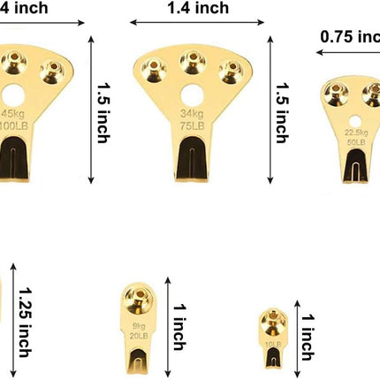 125-Piece Heavy Duty Picture Hanging Kit, Holds 10-100 lbs, Nails Included