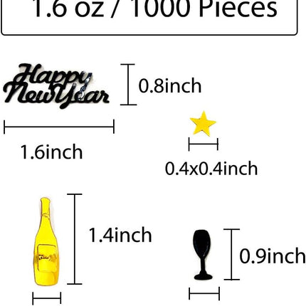 2026 New Year Confetti Glitter Metallic Foil Table Scatter Party Decor