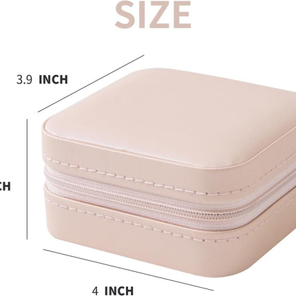 Travel Jewelry Case with Mirror – Small Jewelry Organizer Box for Women & Girls