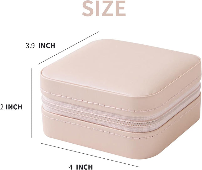 Travel Jewelry Case with Mirror – Small Jewelry Organizer Box for Women & Girls