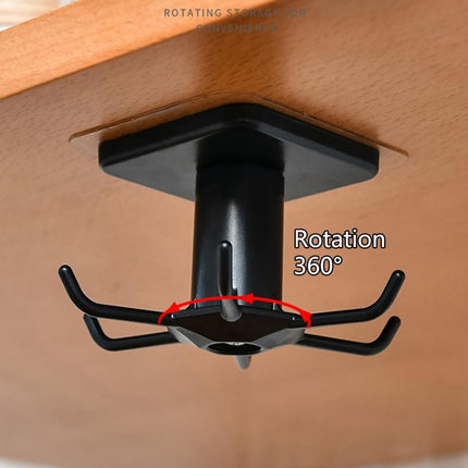 2pcs Rotating Adhesive Hooks for Kitchen, RV & Storage Shelves