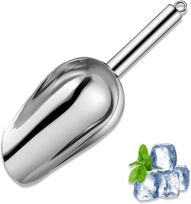 Metal Ice Scooper – 6oz, Silver, Ideal for Ice Maker, Bar & Wedding