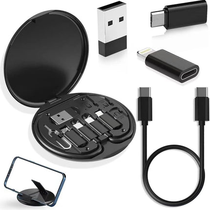 USB Adapter Kit with SIM Card Holder Eject Pin & Phone Stand for Travel