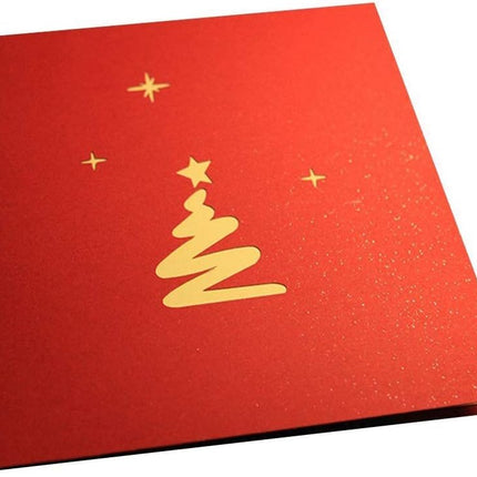 Christmas Pop-Up Card 3D Tree – Laser Cut Greeting Card with Envelope, Pack of 1