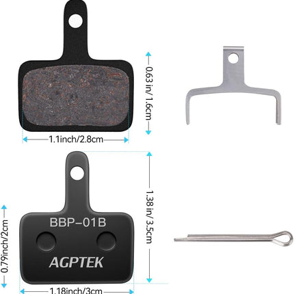 Bike Brake Pads Compatible with TRP Tektro Shimano MTB, Semi-Metallic Disc Pads