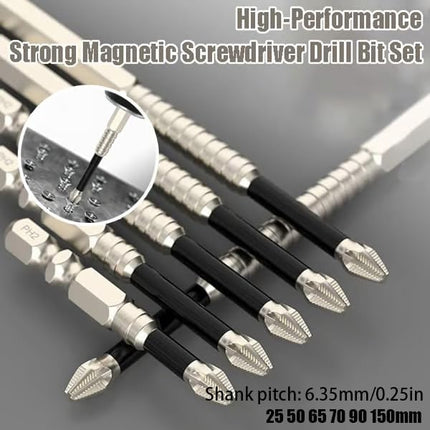 Magnetic Screwdriver Drill Bit Set 25-150mm K5 Impact Bits for Repairs