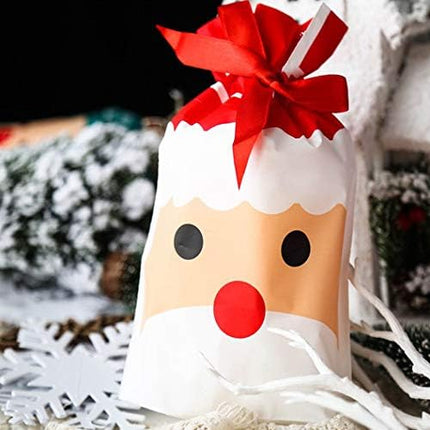 24PCS Christmas Treat Bags – Santa Drawstring Candy & Party Favor Bags