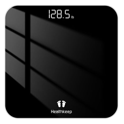 Digital Bathroom Scale 400lb 180kg High Precision LED Display Tempered Glass Black