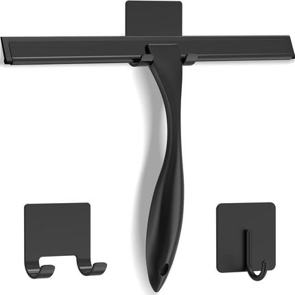 Black 10 Inch Shower Glass Squeegee for Windows Car and Bathroom Use