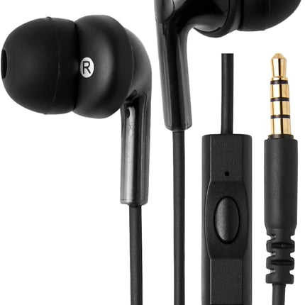 Wired Earbuds with Microphone | In-Ear Headphones, 3.5mm Jack, Black