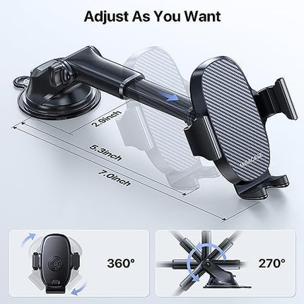 3. Miracase 3-in-1 Cell Phone Holder for Car, Secure Dash/Vent/Windshield Mount