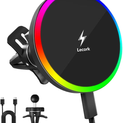 15W MagSafe Car Mount Charger, Magnetic Wireless Air Vent Holder for iPhone 17/16/15