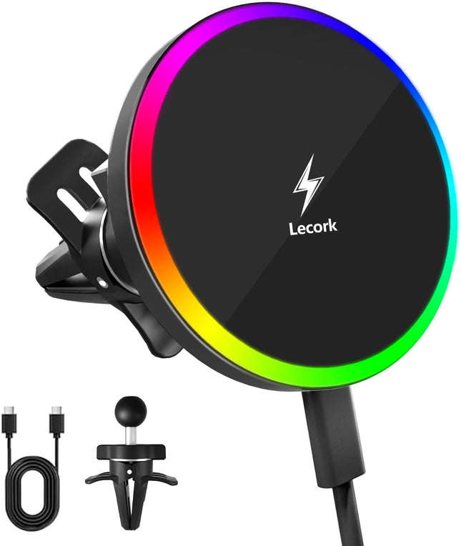 15W MagSafe Car Mount Charger, Magnetic Wireless Air Vent Holder for iPhone 17/16/15