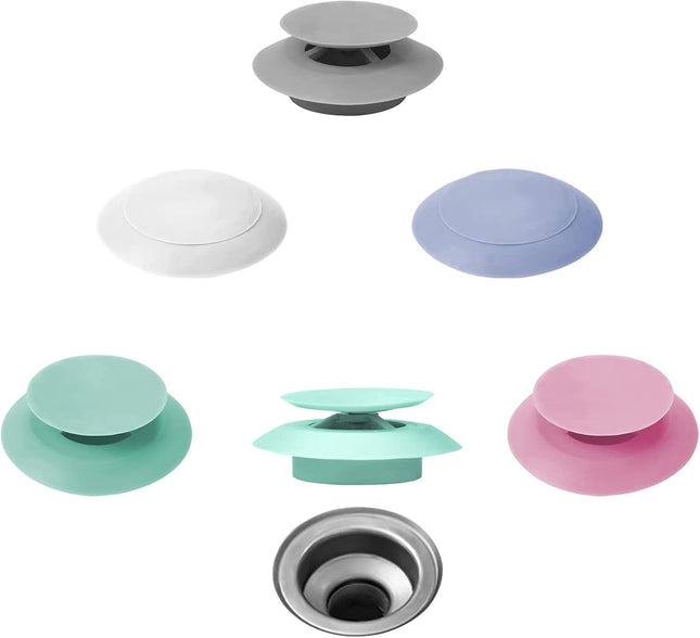 5-Pack Silicone Bathtub Stoppers – Drain Plug & Hair Strainer for Kitchen, Bathroom & Sink