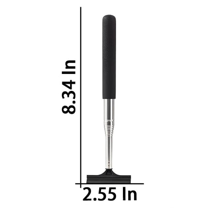 38.6" Telescopic Car Side Mirror Squeegee, Rubber Edge, Water & Fog Cleaner, Black