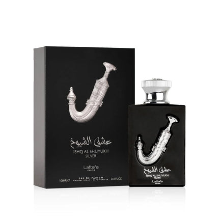 Lattafa Ishq Al Shuyukh Silver Perfume Unisex 100ml Eau de Parfum Woody Fruity Scent