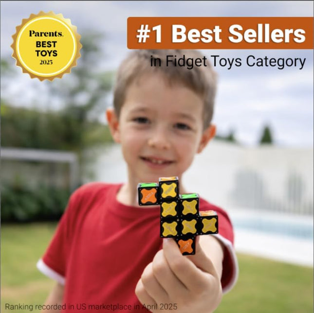 STEM Magnet Cube 2x2 – 2-in-1 Puzzle & Infinity Cube, Glow with UV Light