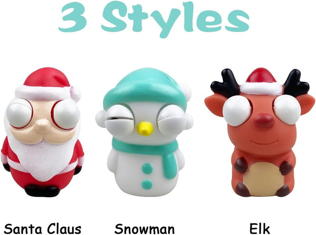 3-Pack Christmas Squeeze Out Eyes Toys – Fun Stocking Stuffers for Kids, Boys & Girls