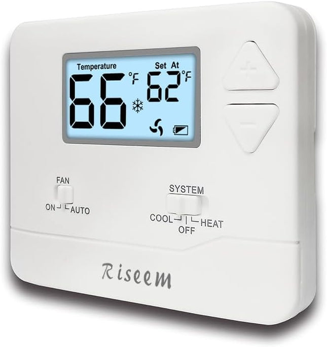 Digital Non-Programmable Thermostat for 1 Heat/1 Cool Systems, Energy-Saving