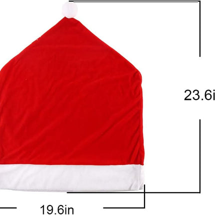 4-Pack Red Hat Chair Covers – Christmas Dining Chair Slipcovers Holiday Decor