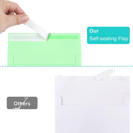 50 Pack Colored Envelopes, 5x7" A7 Invitation Envelopes for Weddings & Cards