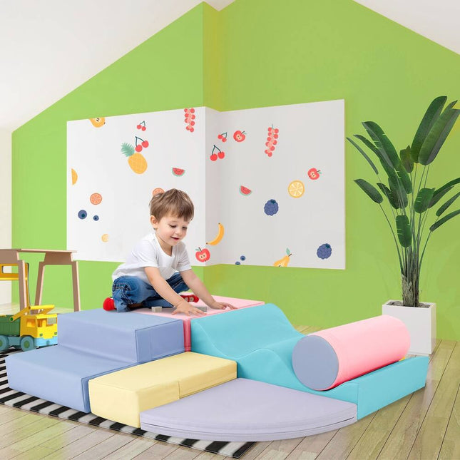 6 Piece Kids Climb and Crawl Foam Play Set Educational Soft Activity Toys