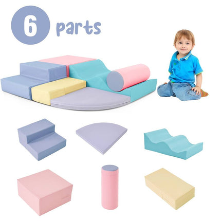 6 Piece Kids Climb and Crawl Foam Play Set Educational Soft Activity Toys