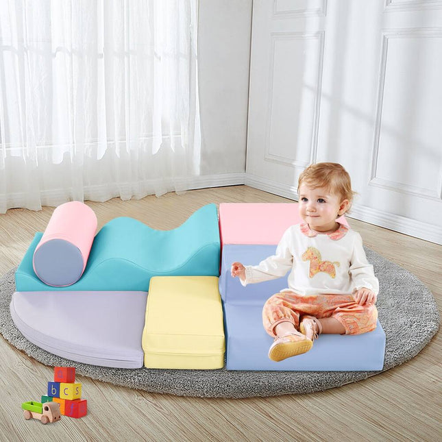 6 Piece Kids Climb and Crawl Foam Play Set Educational Soft Activity Toys