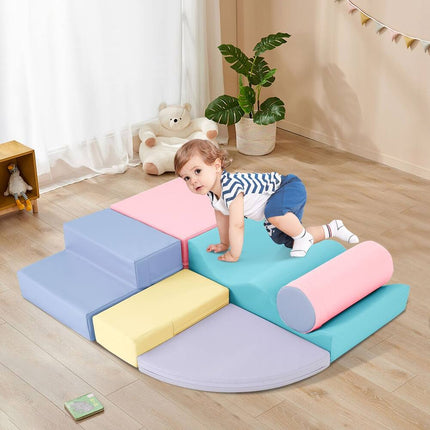 6 Piece Kids Climb and Crawl Foam Play Set Educational Soft Activity Toys