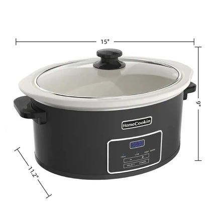 6-Quart Digital Slow Cooker with Programmable Controls & Removable Pot