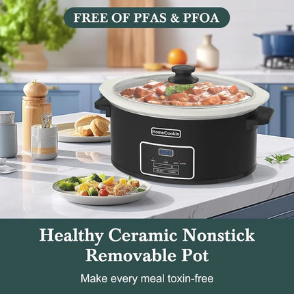 6-Quart Digital Slow Cooker with Programmable Controls & Removable Pot