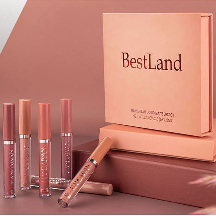 6-Piece Matte Lipstick Set – Long-Lasting, Waterproof, Fade-Resistant