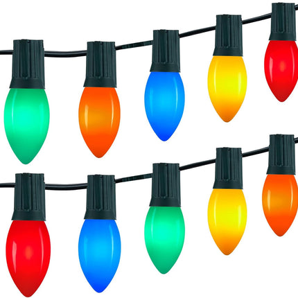 C9 LED Christmas Lights 150ft – Multicolor Shatterproof Bulbs, Outdoor Waterproof