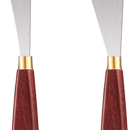 2PCS Painting Knife Set – Stainless Steel Palette Knives with Wood Handles