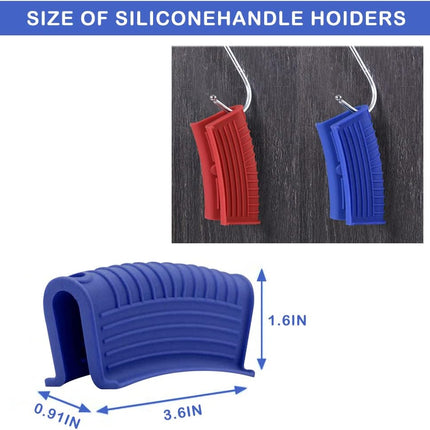 2-Pairs Silicone Pot Handle Holders, Heat-Resistant Non-Slip Skillet & Pan Covers