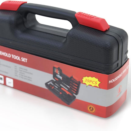 39-Piece Household Tools Kit – Essential Home Repair Set with Toolbox
